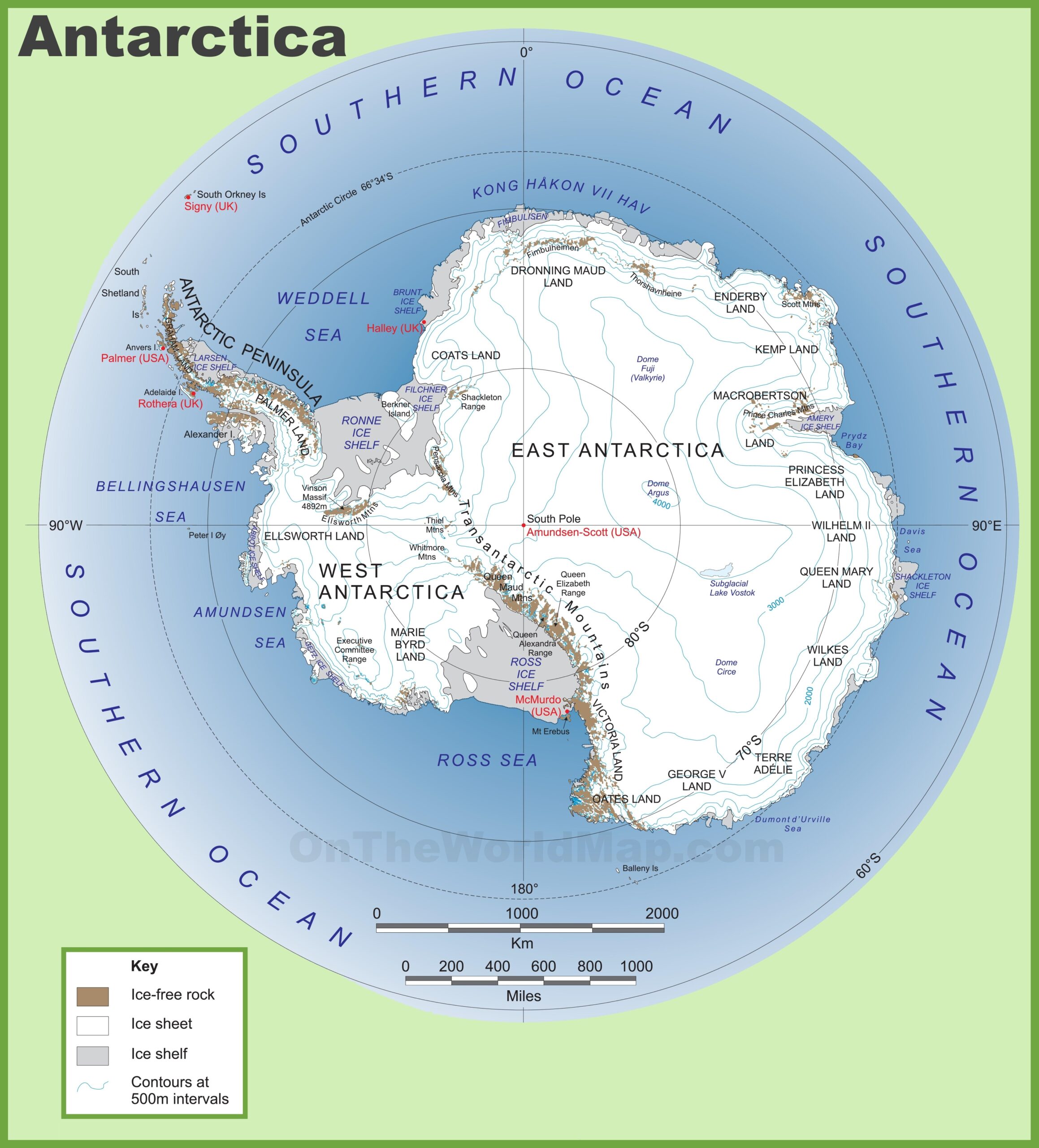 Quels sont les pays du pôle Sud ?